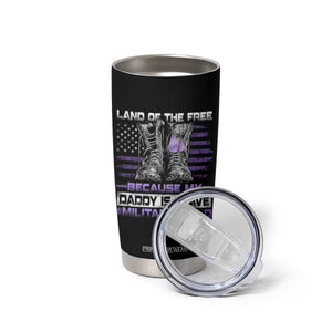 Purple Up For Military Kids Tumbler Cup Military Child Month My Daddy Is Brave TS10 Print Your Wear