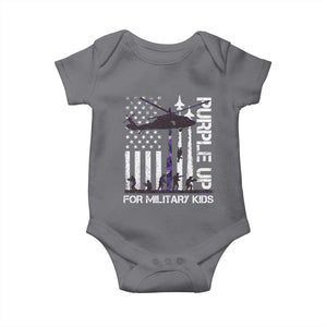 Purple Up For Military Kids Baby Onesie Camo American Flag Military Child Month USA Camouflage TS10 Charcoal Print Your Wear