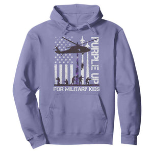 Purple Up For Military Kids Hoodie Camo American Flag Military Child Month USA Camouflage TS10 Violet Print Your Wear