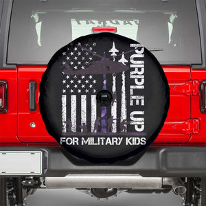 Purple Up For Military Kids Spare Tire Cover Camo American Flag Military Child Month USA Camouflage TS10 Black Print Your Wear