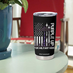 Purple Up For Military Kids Tumbler Cup Camo American Flag Military Child Month USA Camouflage TS10 Print Your Wear