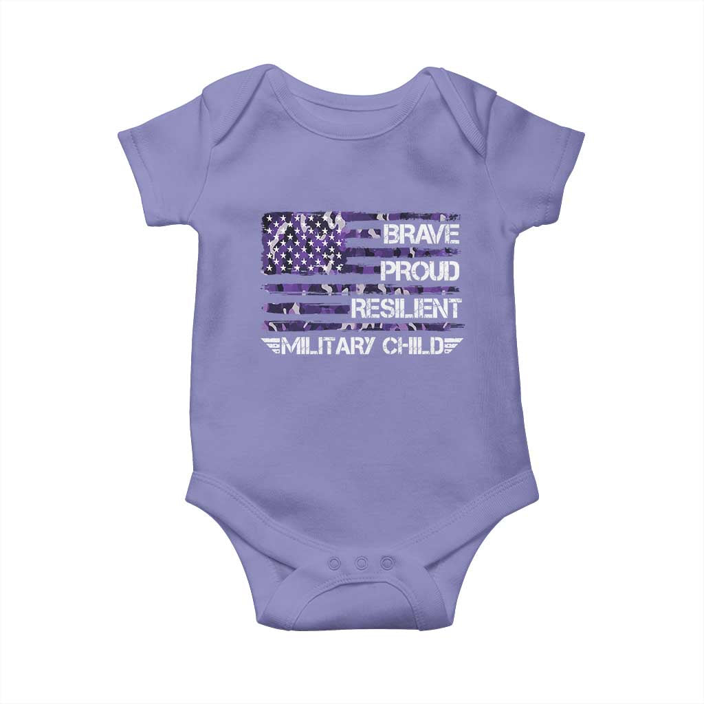 Military Kids Military Child Baby Onesie Camo American Flag USA Camouflage TS10 Violet Print Your Wear