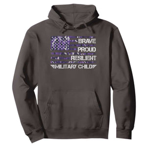 Military Kids Military Child Hoodie Camo American Flag USA Camouflage TS10 Dark Chocolate Print Your Wear