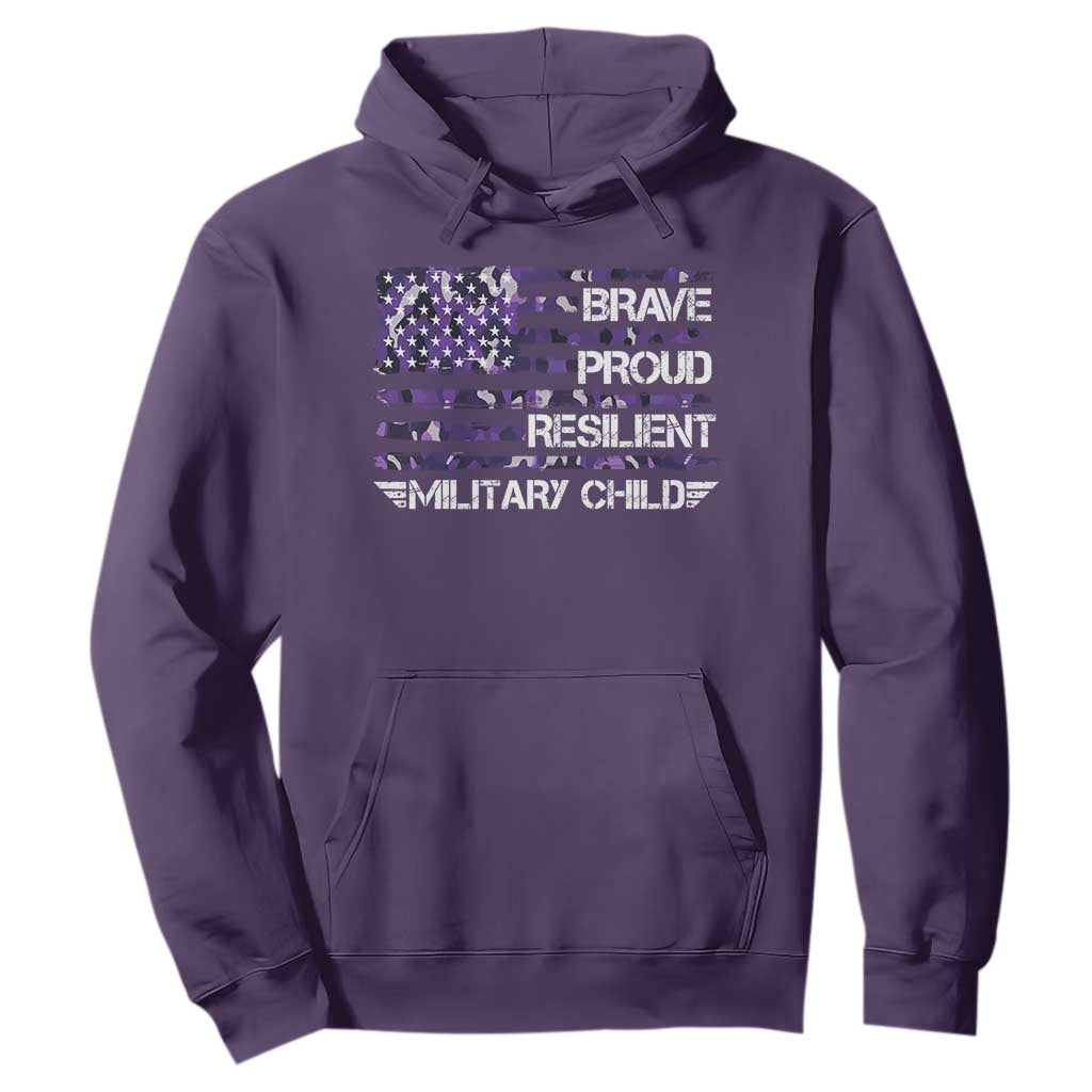 Military Kids Military Child Hoodie Camo American Flag USA Camouflage TS10 Purple Print Your Wear