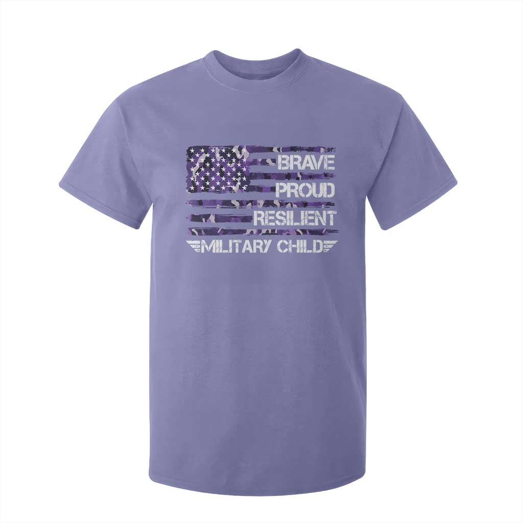 Military Kids Military Child T Shirt For Kid Camo American Flag USA Camouflage TS10 Violet Print Your Wear