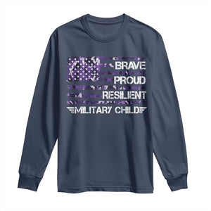 Military Kids Military Child Long Sleeve Shirt Camo American Flag USA Camouflage TS10 Navy Print Your Wear