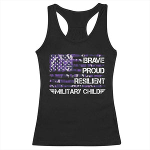 Military Kids Military Child Racerback Tank Top Camo American Flag USA Camouflage TS10 Black Print Your Wear