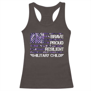 Military Kids Military Child Racerback Tank Top Camo American Flag USA Camouflage TS10 Dark Chocolate Print Your Wear