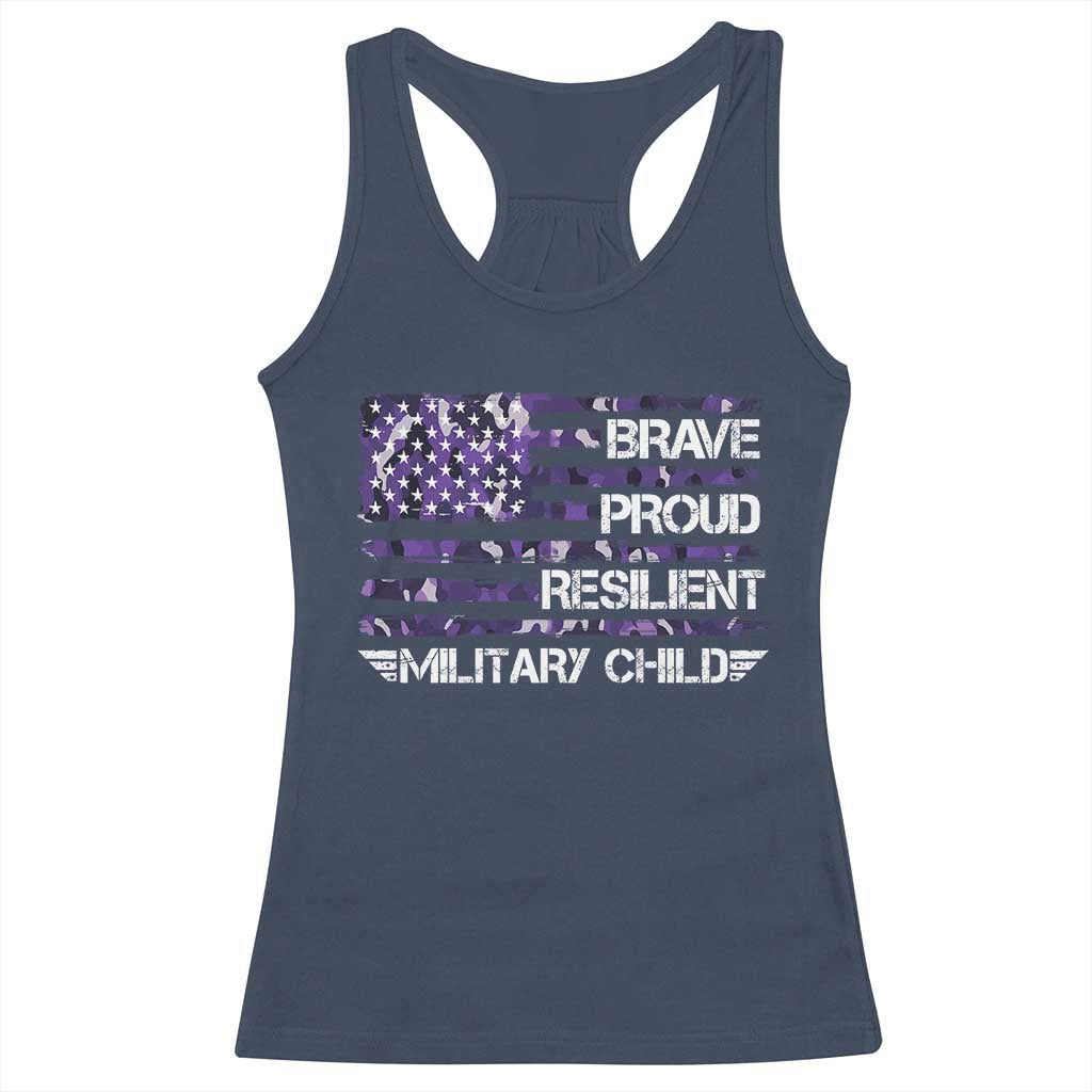 Military Kids Military Child Racerback Tank Top Camo American Flag USA Camouflage TS10 Navy Print Your Wear