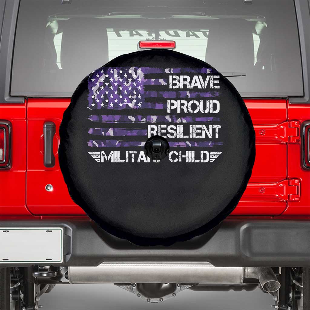 Military Kids Military Child Spare Tire Cover Camo American Flag USA Camouflage TS10 Black Print Your Wear