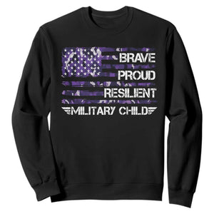 Military Kids Military Child Sweatshirt Camo American Flag USA Camouflage TS10 Black Print Your Wear
