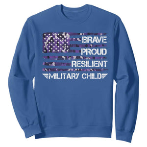 Military Kids Military Child Sweatshirt Camo American Flag USA Camouflage TS10 Royal Blue Print Your Wear
