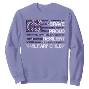 Military Kids Military Child Sweatshirt Camo American Flag USA Camouflage TS10 Violet Print Your Wear