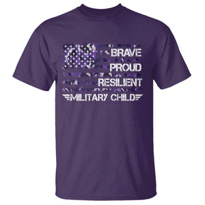 Military Kids Military Child T Shirt Camo American Flag USA Camouflage TS10 Purple Print Your Wear