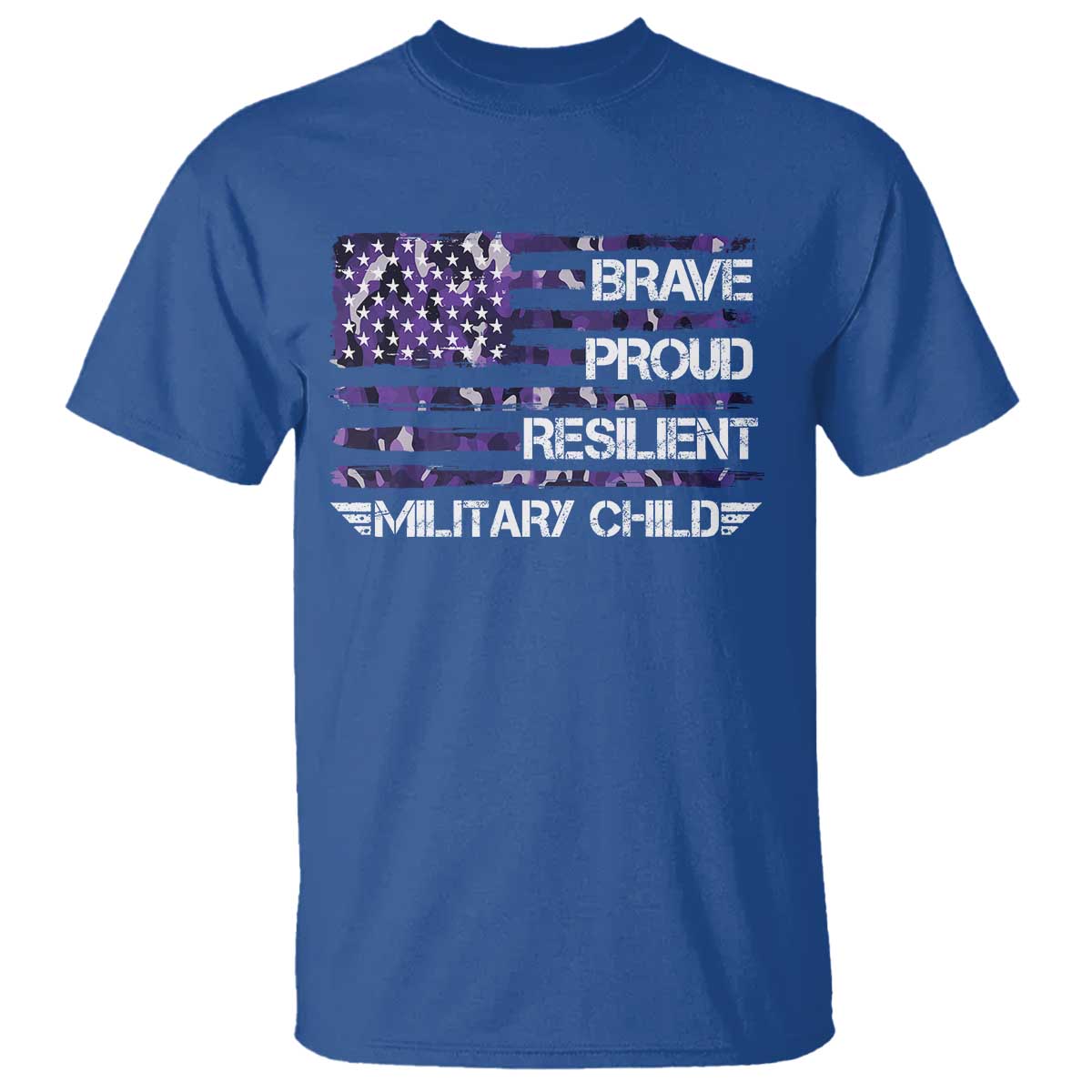 Military Kids Military Child T Shirt Camo American Flag USA Camouflage TS10 Royal Blue Print Your Wear