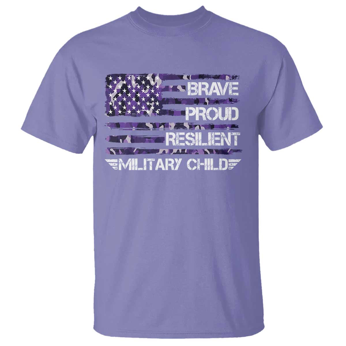 Military Kids Military Child T Shirt Camo American Flag USA Camouflage TS10 Violet Print Your Wear