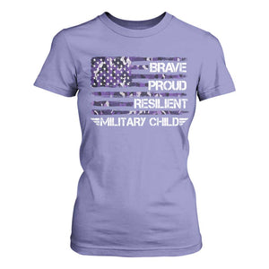 Military Kids Military Child T Shirt For Women Camo American Flag USA Camouflage TS10 Violet Print Your Wear