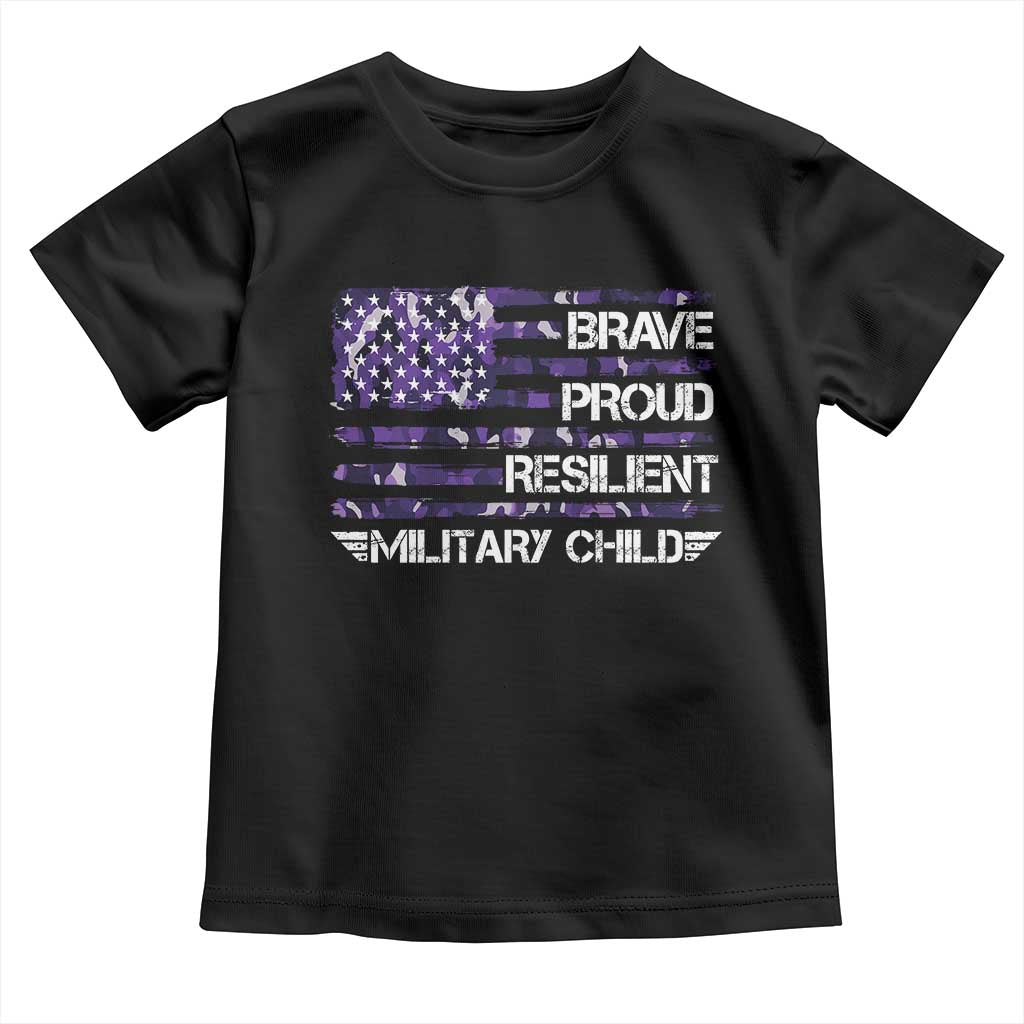 Military Kids Military Child Toddler T Shirt Camo American Flag USA Camouflage TS10 Black Print Your Wear