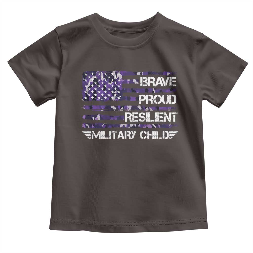 Military Kids Military Child Toddler T Shirt Camo American Flag USA Camouflage TS10 Dark Chocolate Print Your Wear