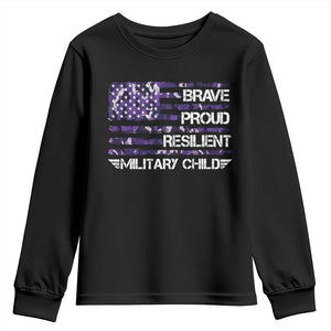Military Kids Military Child Youth Sweatshirt Camo American Flag USA Camouflage TS10 Black Print Your Wear
