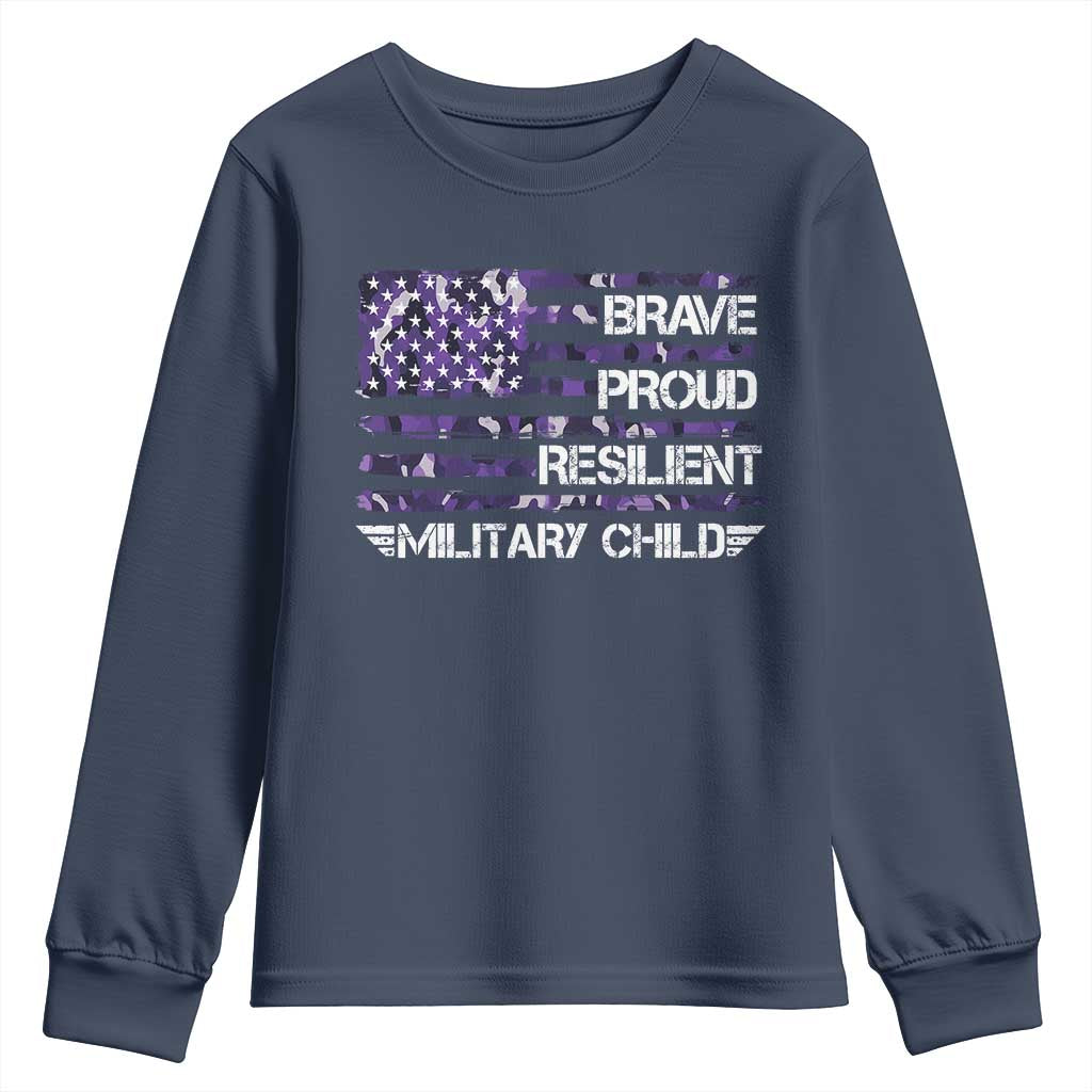 Military Kids Military Child Youth Sweatshirt Camo American Flag USA Camouflage TS10 Navy Print Your Wear