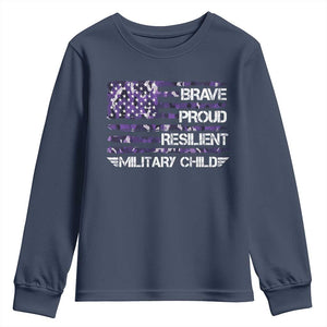 Military Kids Military Child Youth Sweatshirt Camo American Flag USA Camouflage TS10 Navy Print Your Wear