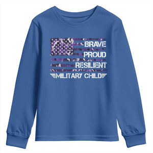 Military Kids Military Child Youth Sweatshirt Camo American Flag USA Camouflage TS10 Royal Blue Print Your Wear