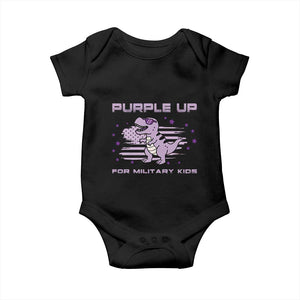 Purple Up For Military Kids Baby Onesie Military Child Month Army Dinosaur Dino TS10 Black Print Your Wear