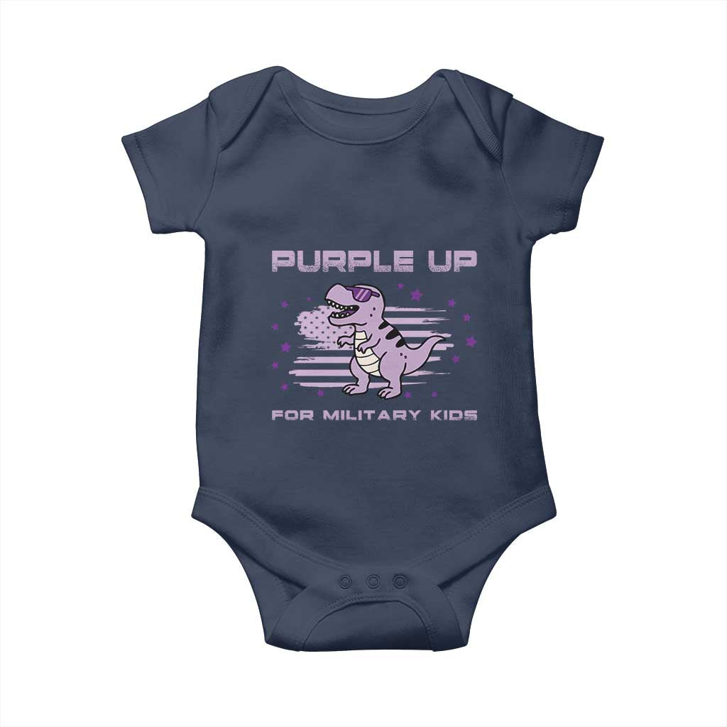 Purple Up For Military Kids Baby Onesie Military Child Month Army Dinosaur Dino TS10 Navy Print Your Wear