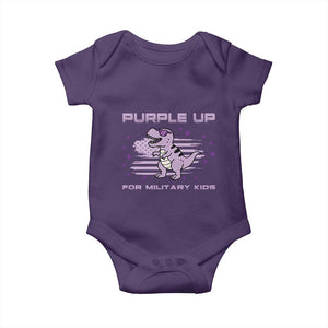 Purple Up For Military Kids Baby Onesie Military Child Month Army Dinosaur Dino TS10 Purple Print Your Wear