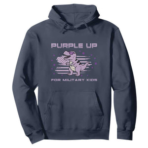Purple Up For Military Kids Hoodie Military Child Month Army Dinosaur Dino TS10 Navy Print Your Wear
