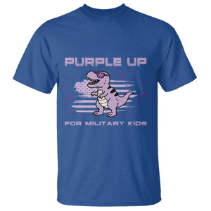 Purple Up For Military Kids T Shirt Military Child Month Army Dinosaur Dino TS10 Royal Blue Print Your Wear