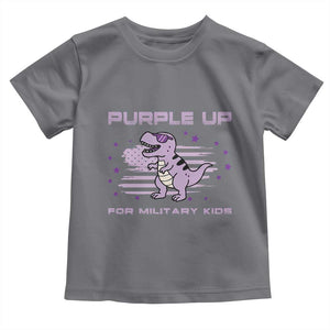 Purple Up For Military Kids Toddler T Shirt Military Child Month Army Dinosaur Dino TS10 Charcoal Print Your Wear