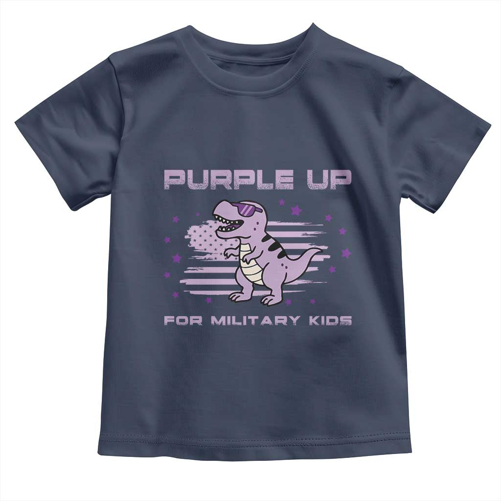 Purple Up For Military Kids Toddler T Shirt Military Child Month Army Dinosaur Dino TS10 Navy Print Your Wear