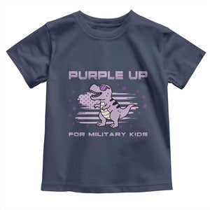 Purple Up For Military Kids Toddler T Shirt Military Child Month Army Dinosaur Dino TS10 Navy Print Your Wear