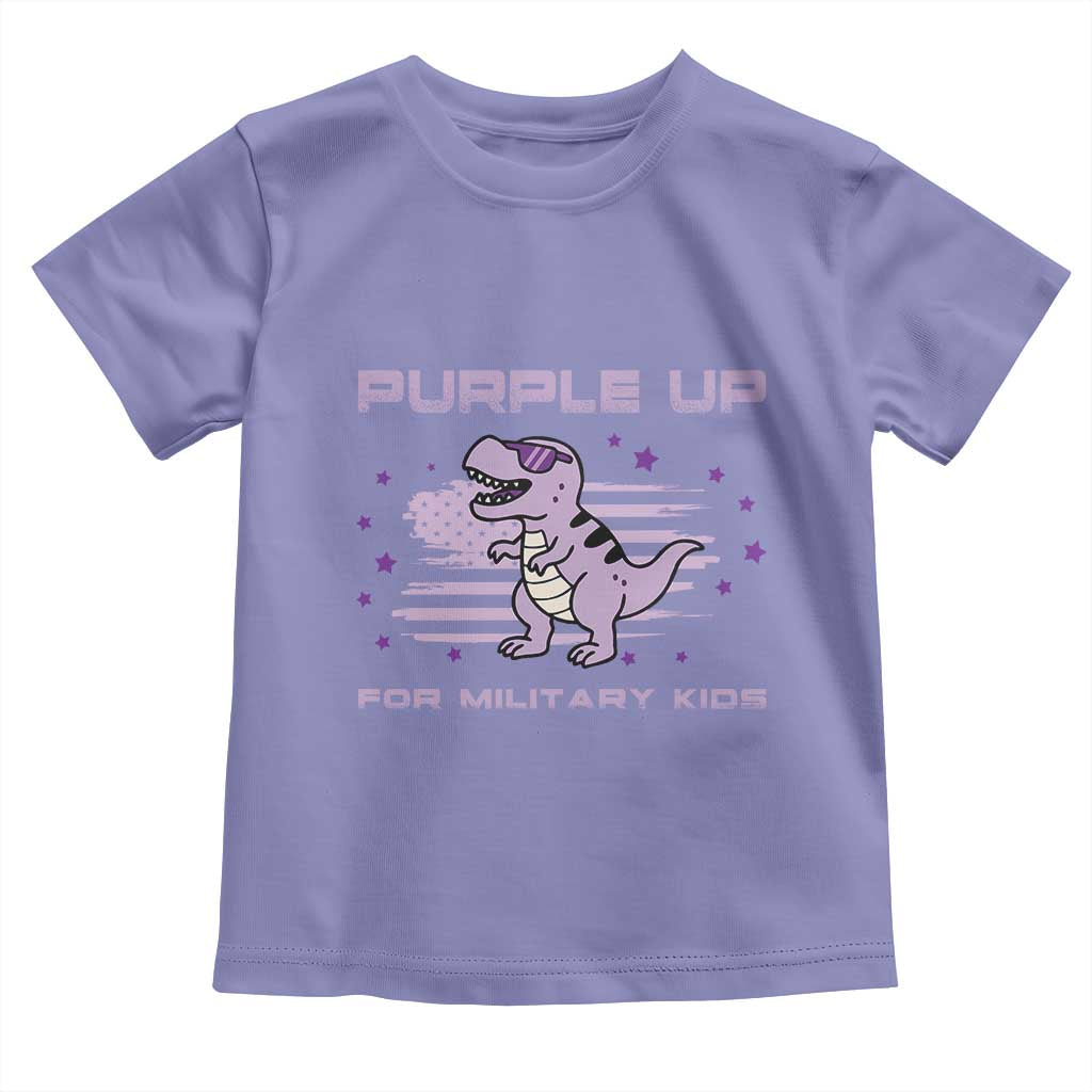 Purple Up For Military Kids Toddler T Shirt Military Child Month Army Dinosaur Dino TS10 Violet Print Your Wear