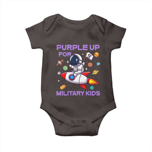 Purple Up For Military Kids Baby Onesie Military Child Month Astronaut Funny TS10 Dark Chocolate Print Your Wear