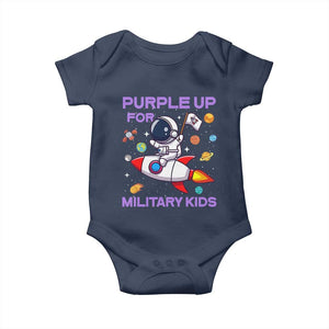 Purple Up For Military Kids Baby Onesie Military Child Month Astronaut Funny TS10 Navy Print Your Wear