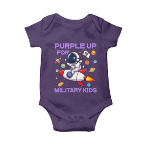 Purple Up For Military Kids Baby Onesie Military Child Month Astronaut Funny TS10 Purple Print Your Wear