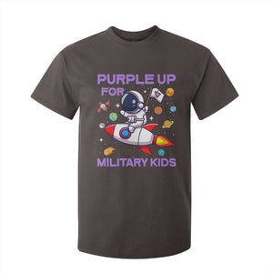 Purple Up For Military Kids T Shirt For Kid Military Child Month Astronaut Funny TS10 Dark Chocolate Print Your Wear