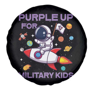 Purple Up For Military Kids Spare Tire Cover Military Child Month Astronaut Funny TS10 Print Your Wear