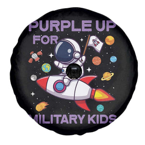 Purple Up For Military Kids Spare Tire Cover Military Child Month Astronaut Funny TS10 Print Your Wear