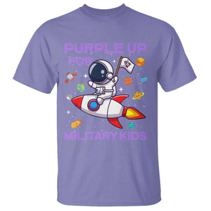 Purple Up For Military Kids T Shirt Military Child Month Astronaut Funny TS10 Violet Print Your Wear