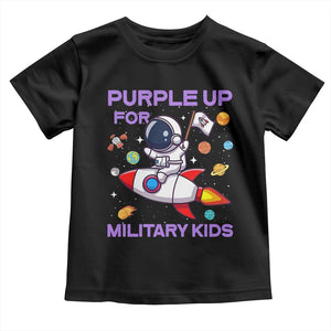 Purple Up For Military Kids Toddler T Shirt Military Child Month Astronaut Funny TS10 Black Print Your Wear