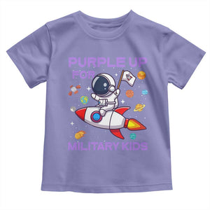 Purple Up For Military Kids Toddler T Shirt Military Child Month Astronaut Funny TS10 Violet Print Your Wear
