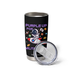 Purple Up For Military Kids Tumbler Cup Military Child Month Astronaut Funny TS10 Print Your Wear