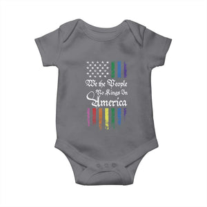 We The People No Kings In America Baby Onesie LGBTQ Rainbow USA Flag Gay Pride LGBT Ally TS10 Charcoal Print Your Wear