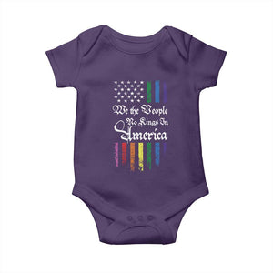 We The People No Kings In America Baby Onesie LGBTQ Rainbow USA Flag Gay Pride LGBT Ally TS10 Purple Print Your Wear