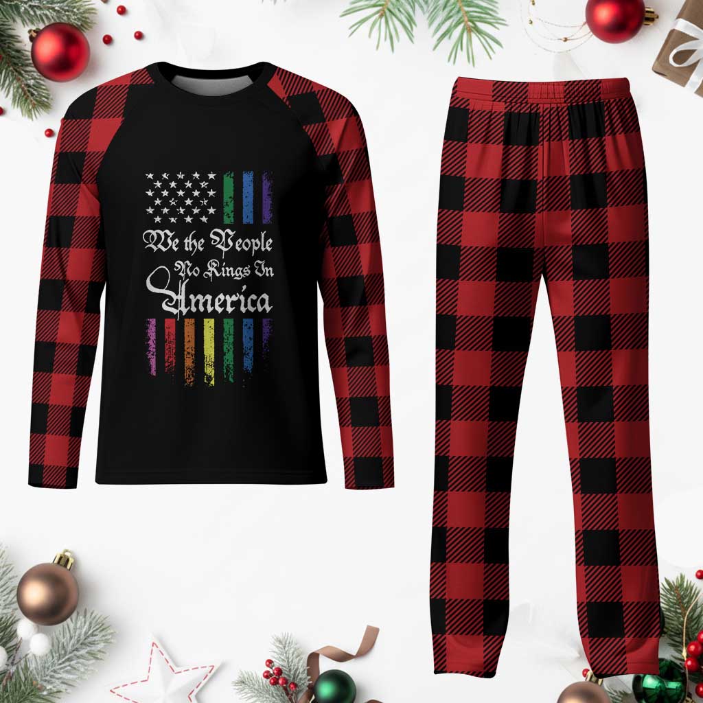 We The People No Kings In America Plaid Pajama Set LGBTQ Rainbow USA Flag Gay Pride LGBT Ally TS10 Buffalo Plaid Print Your Wear
