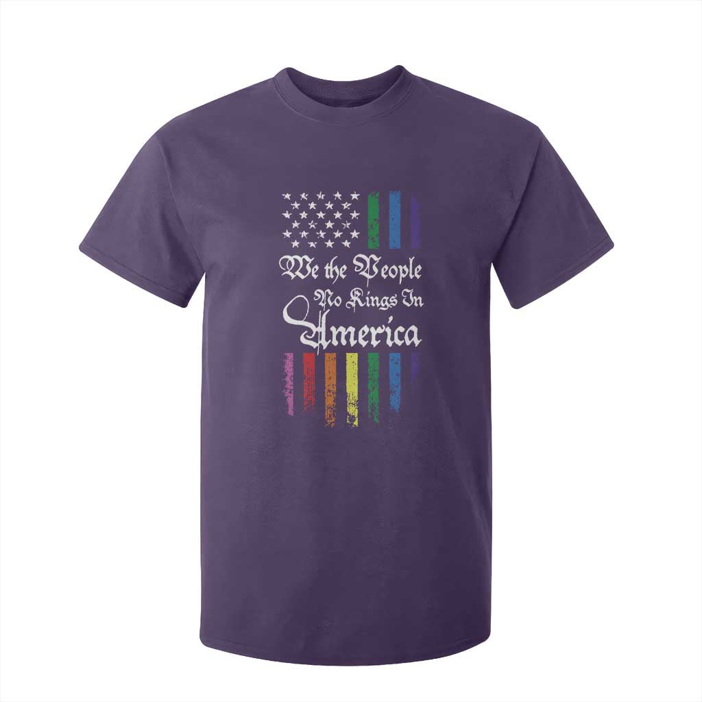We The People No Kings In America T Shirt For Kid LGBTQ Rainbow USA Flag Gay Pride LGBT Ally TS10 Purple Print Your Wear